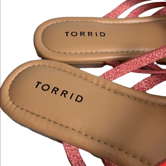 Torrid Women’s Red Strapy Sandals Flat Size 11W Casual Fall Flip Flop  Autumn - Picture 6 of 6